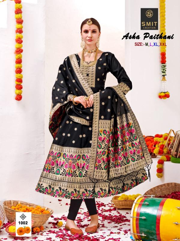 Smit Asha Paithani Ocassional Wear Silk Kurti With Dupatta Collection